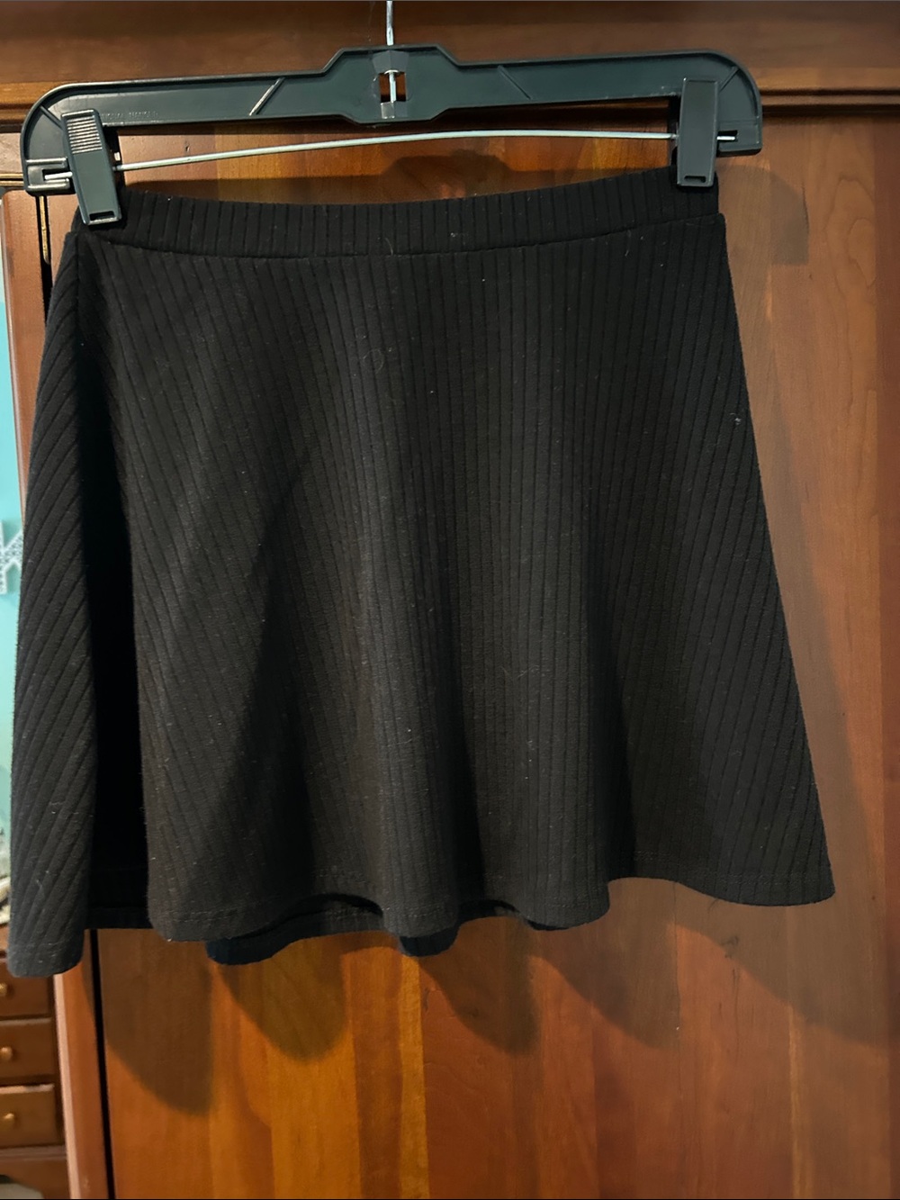 Forever 21 Black Ribbed Circle Skirt